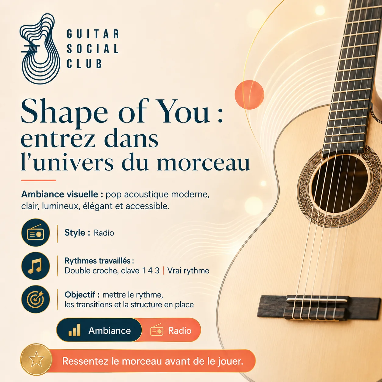 Ambiance musicale originale pour Shape of You sans pochette ni artiste