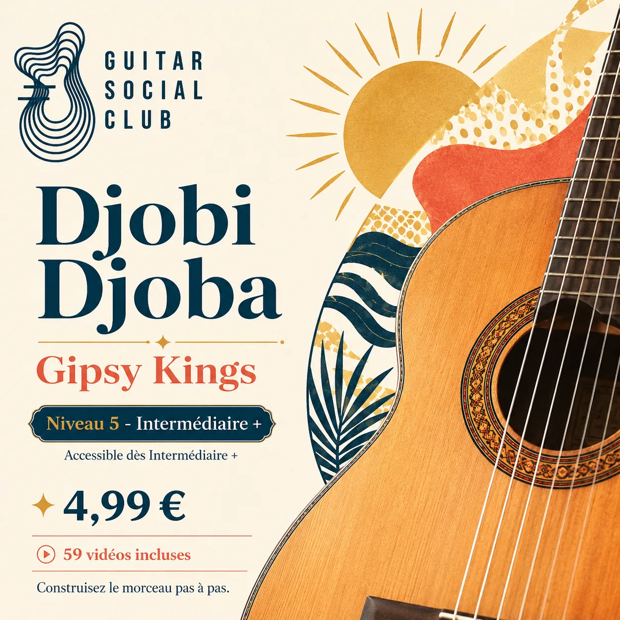 Couverture boutique lumineuse du morceau Djobi Djoba - Gipsy Kings pour Guitar Social Club