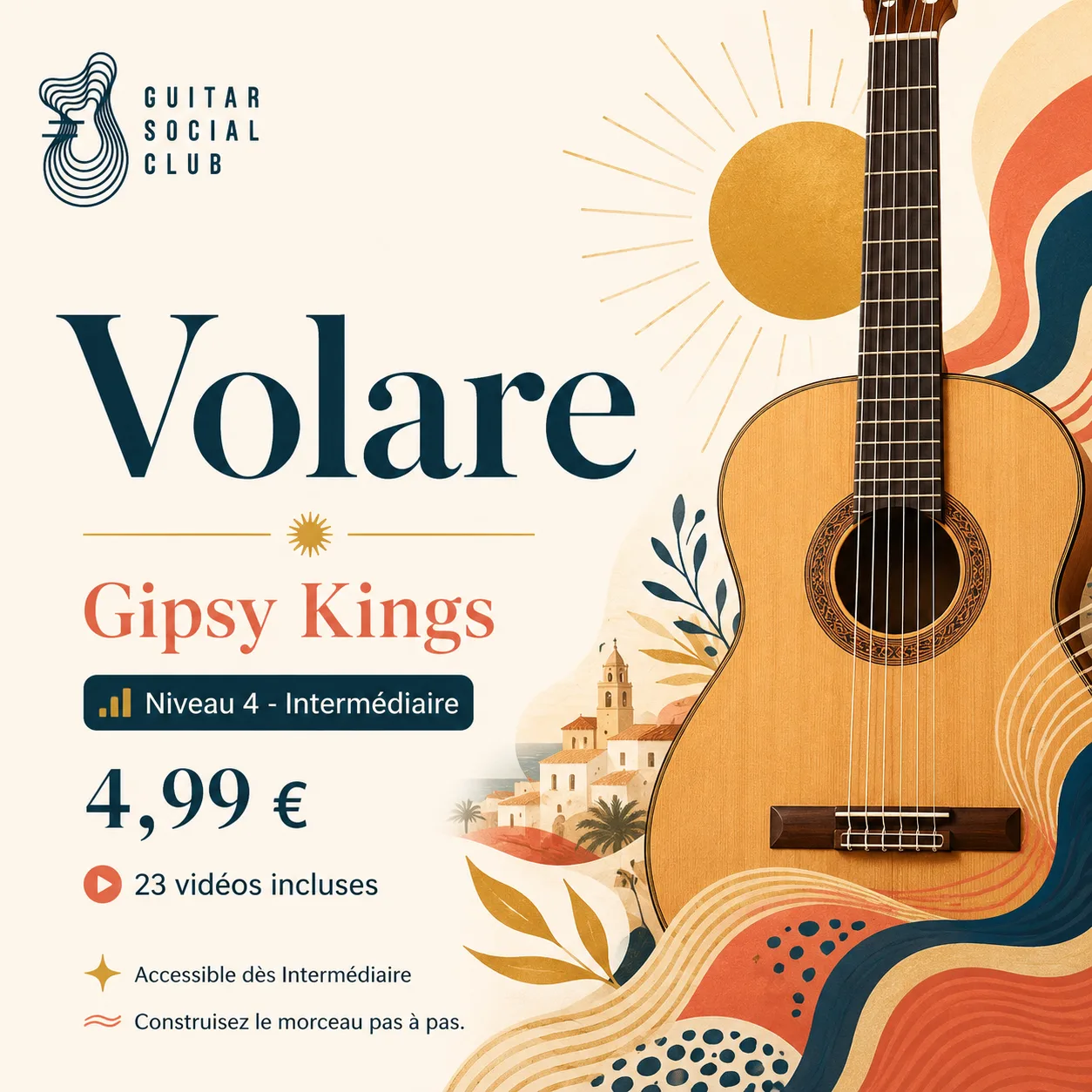 Couverture boutique lumineuse du morceau Volare - Gipsy Kings pour Guitar Social Club