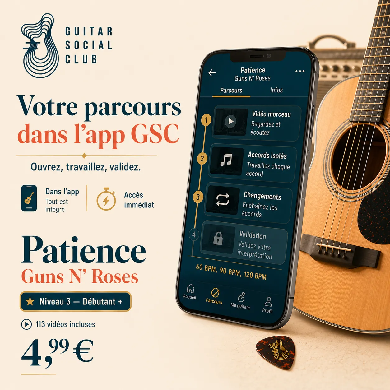 Découpage pédagogique du morceau Patience
