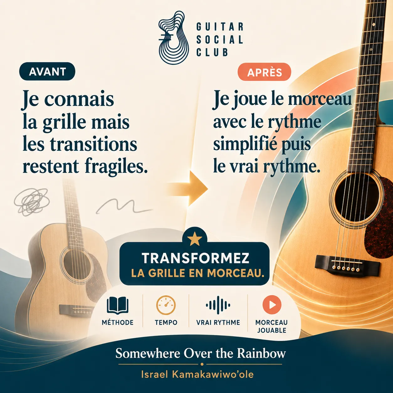 Découpage pédagogique du morceau Somewhere Over the Rainbow