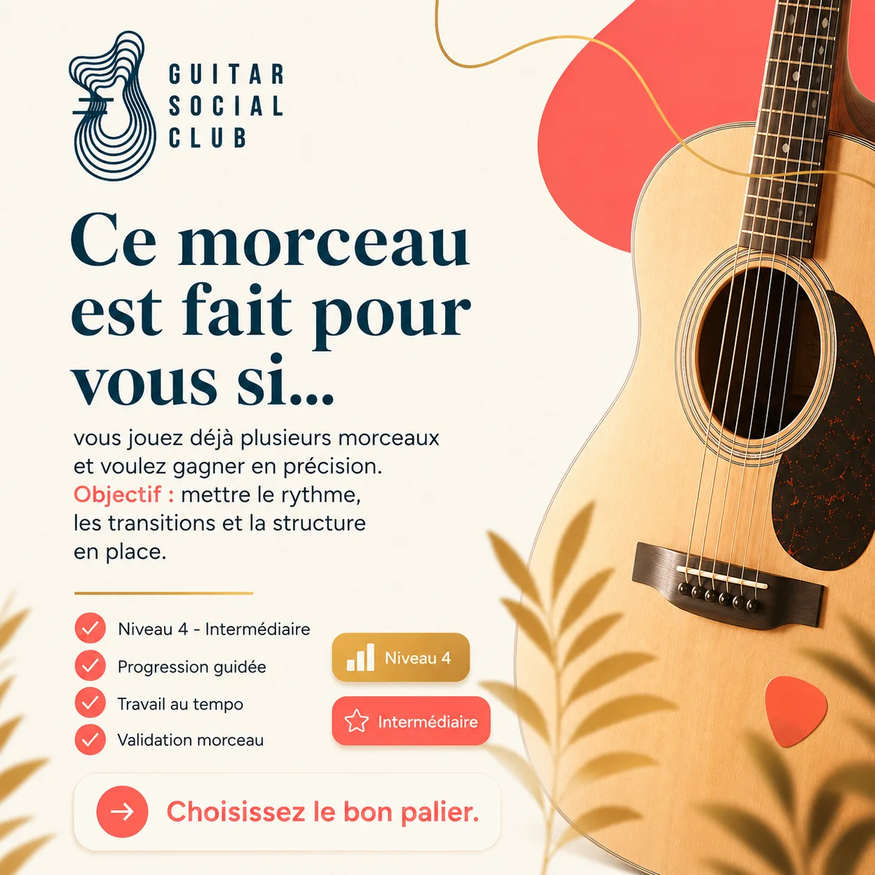 Diagnostic niveau et progression pour You're Beautiful
