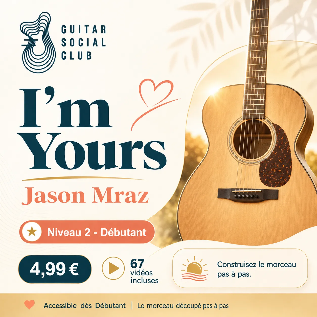 Couverture boutique lumineuse de I'm Yours avec univers pop radio solaire
