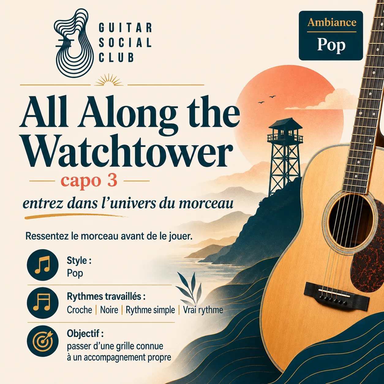 Ambiance musicale originale pour All Along the Watchtower capo 3 sans pochette ni artiste