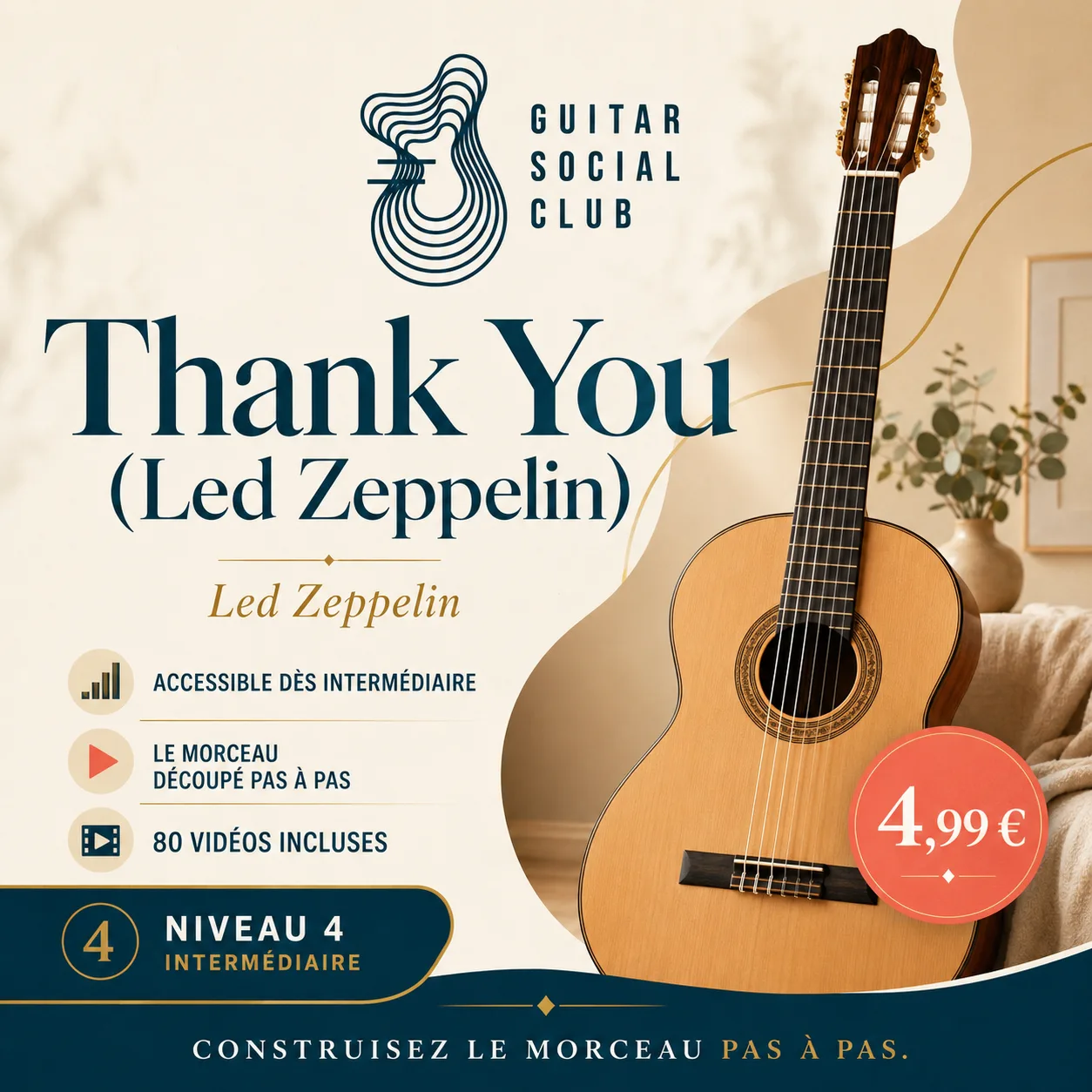 Couverture boutique lumineuse du morceau Thank You (Led Zeppelin) - Led Zeppelin pour Guitar Social Club