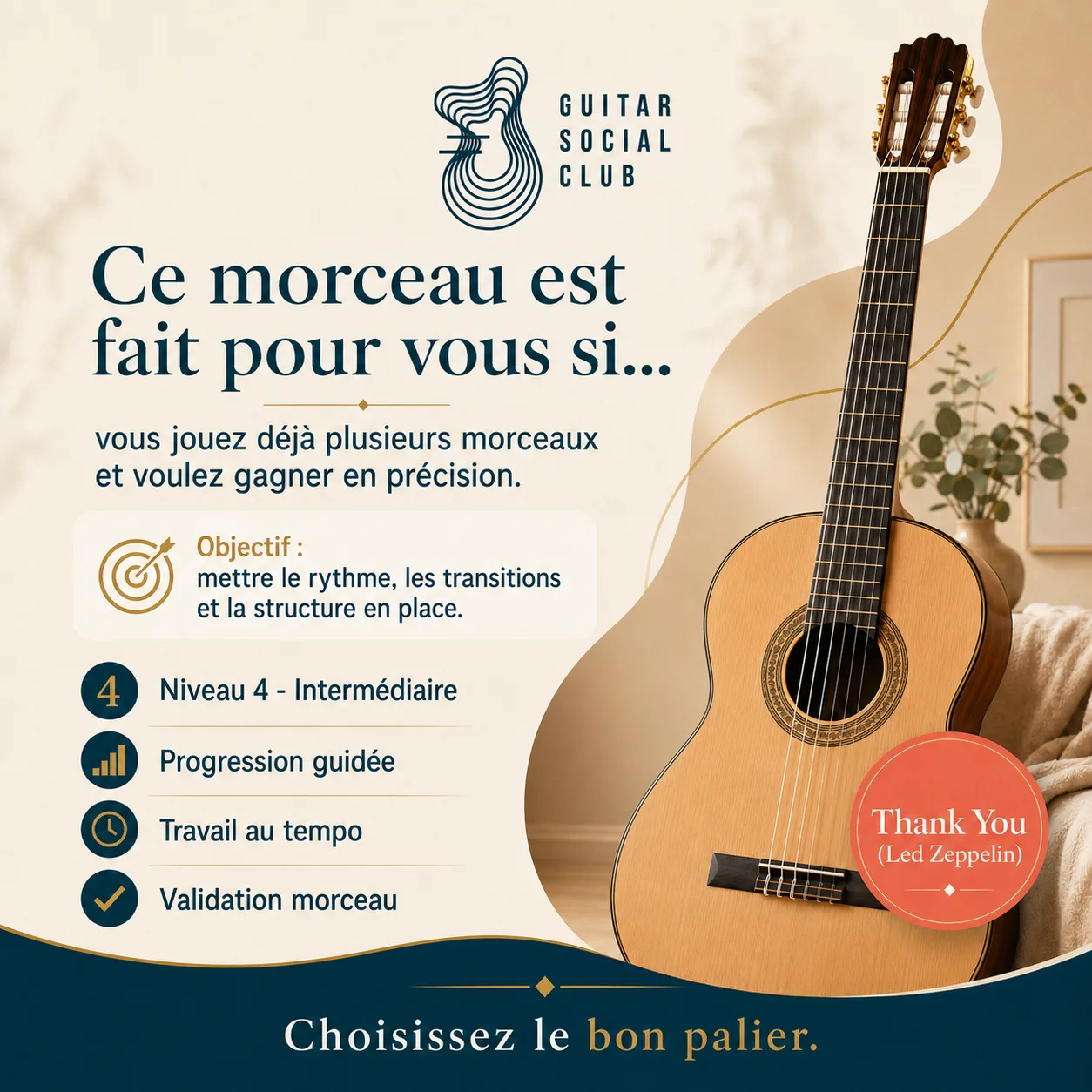 Diagnostic niveau et progression pour Thank You (Led Zeppelin)