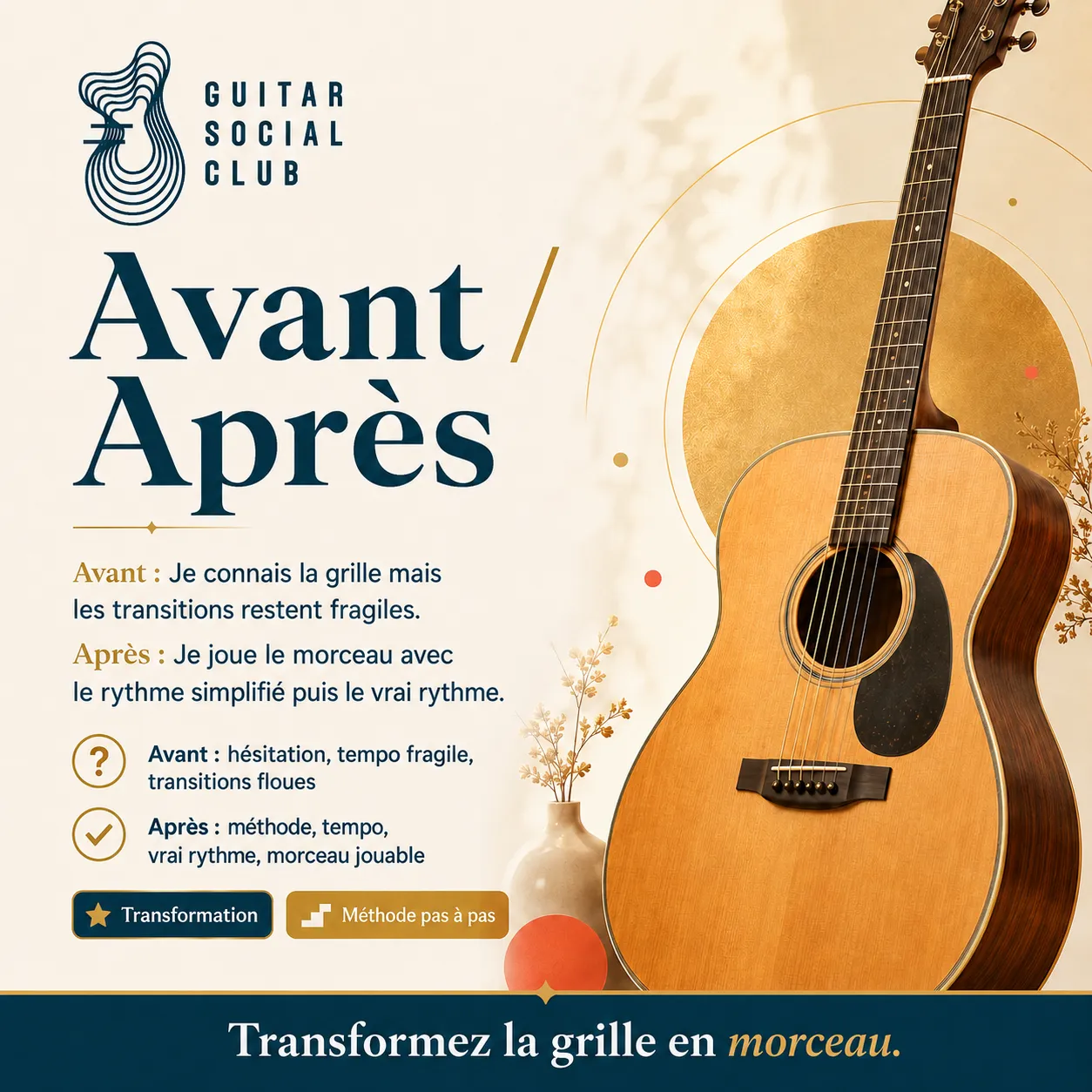 Avant après pédagogique pour transformer la grille en morceau sur I Belong to You