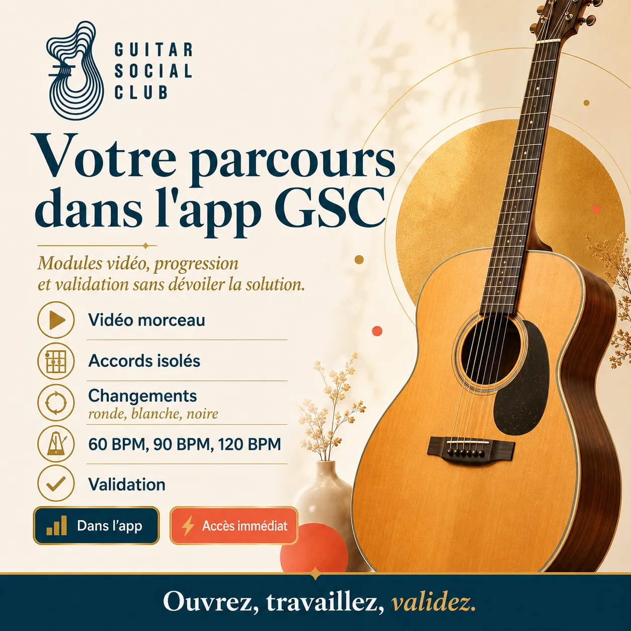 Mockup app Guitar Social Club du parcours I Belong to You
