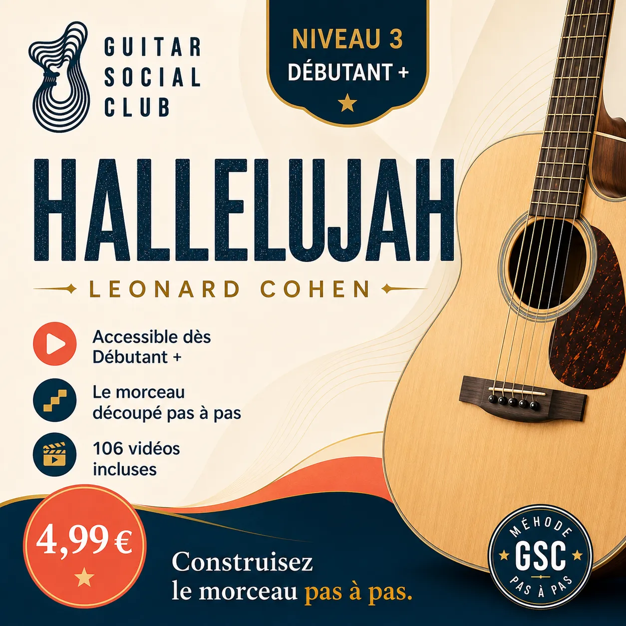 Couverture boutique lumineuse de Hallelujah avec univers pop acoustique clair