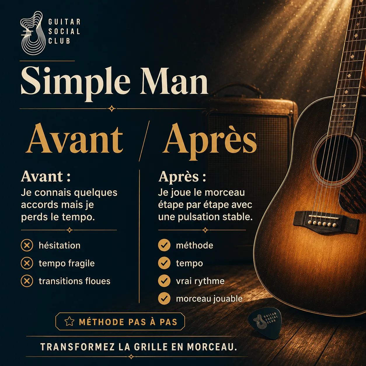Découpage pédagogique en deux parties pour Simple Man