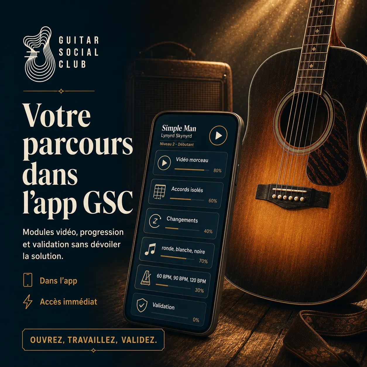 Avant après pédagogique pour transformer la grille en morceau sur Simple Man