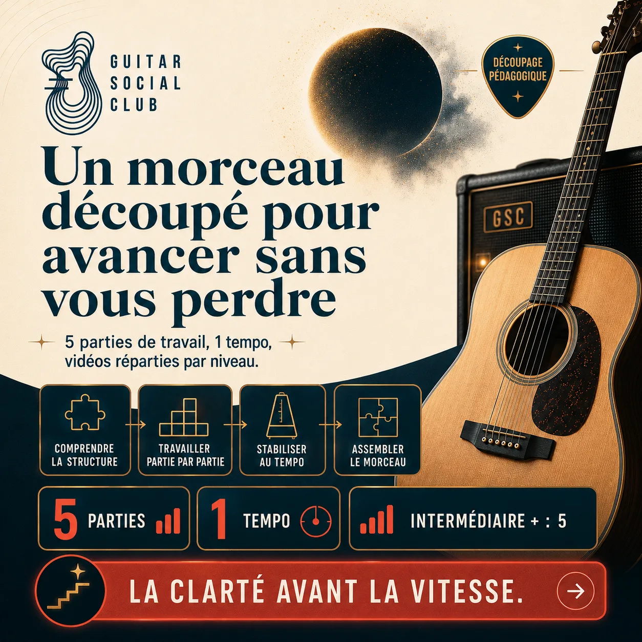 Découpage pédagogique du morceau Fade to Black