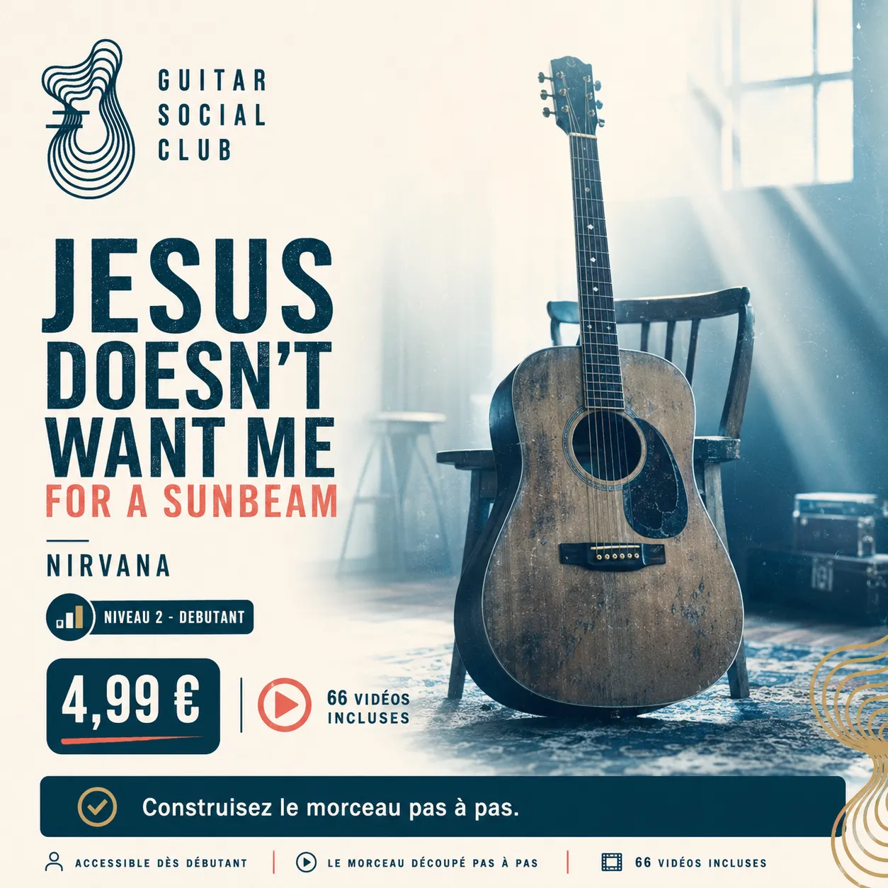 Couverture boutique lumineuse de Jesus Doesn't Want Me for a Sunbeam avec univers grunge acoustique