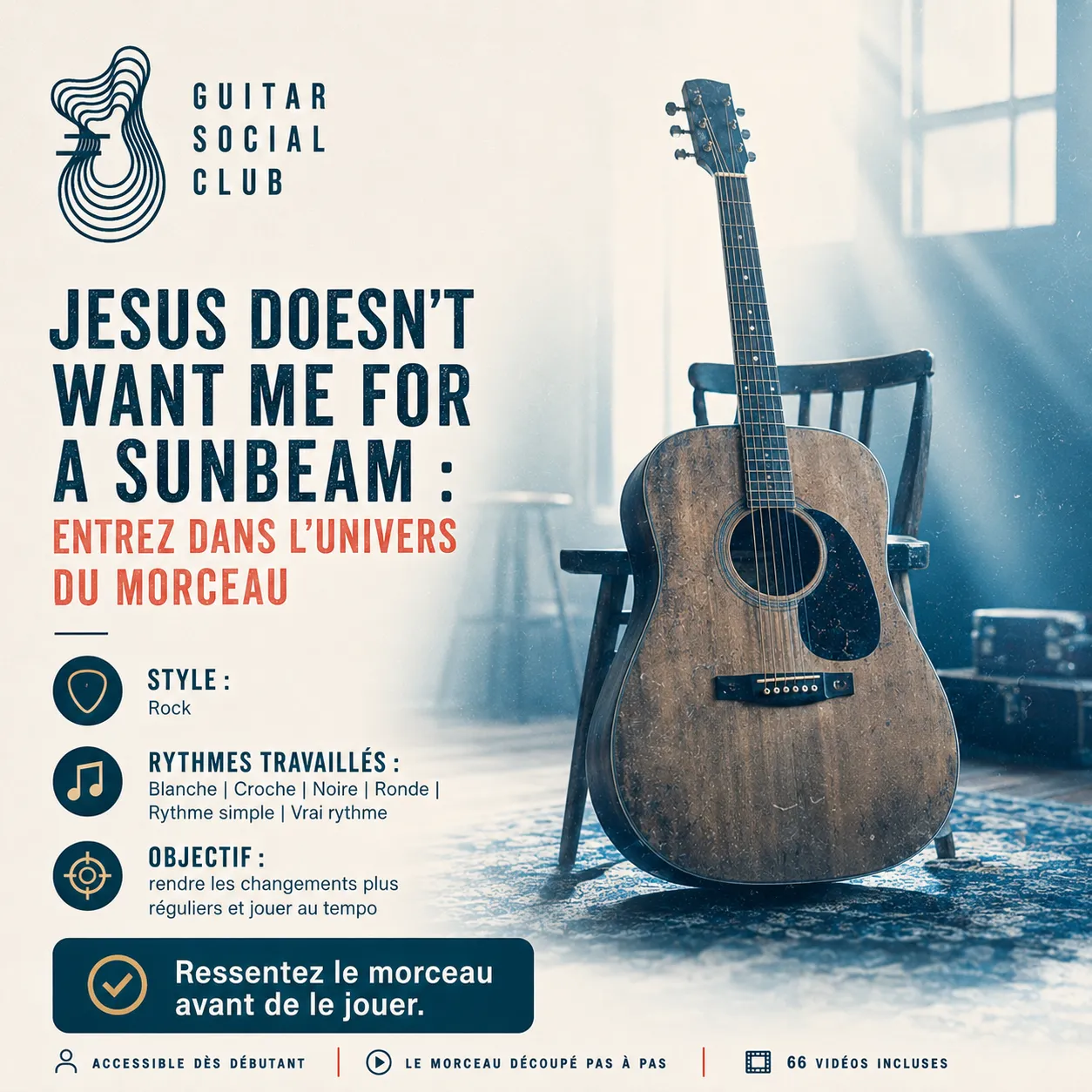 Avant après pédagogique pour transformer la grille en morceau sur Jesus Doesn't Want Me for a Sunbeam