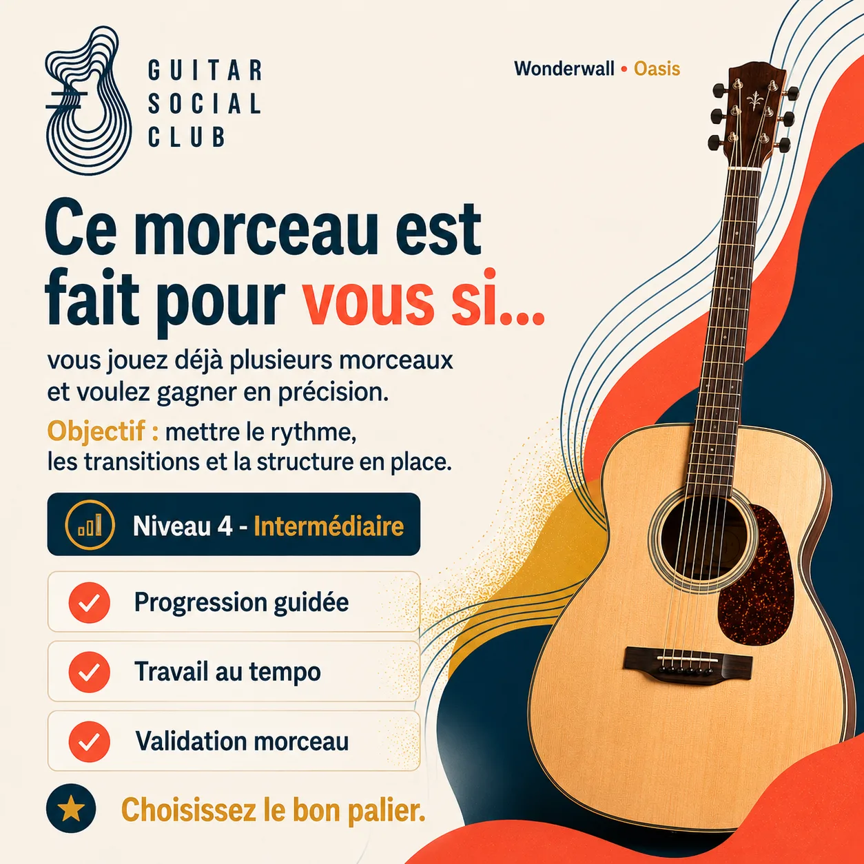 Diagnostic niveau et progression pour Wonderwall