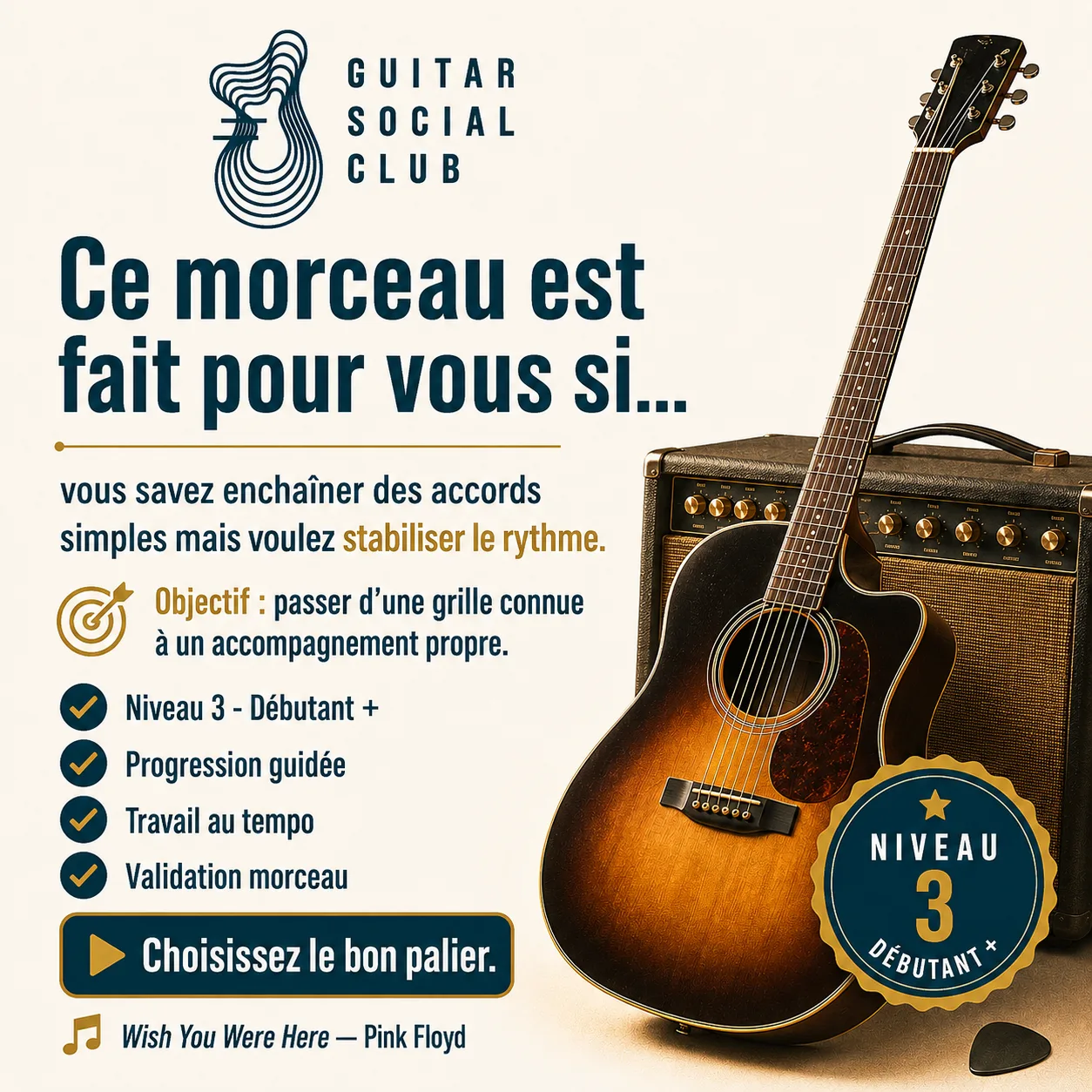 Diagnostic niveau et progression pour Wish You Were Here