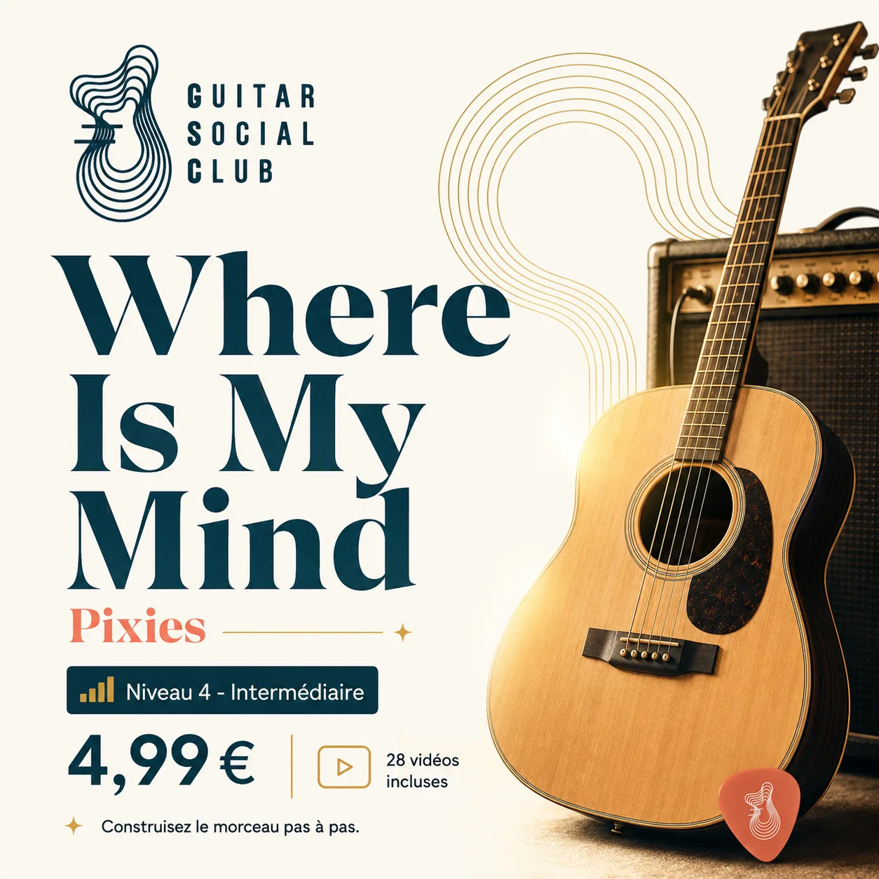 Couverture boutique lumineuse du morceau Where Is My Mind - Pixies pour Guitar Social Club