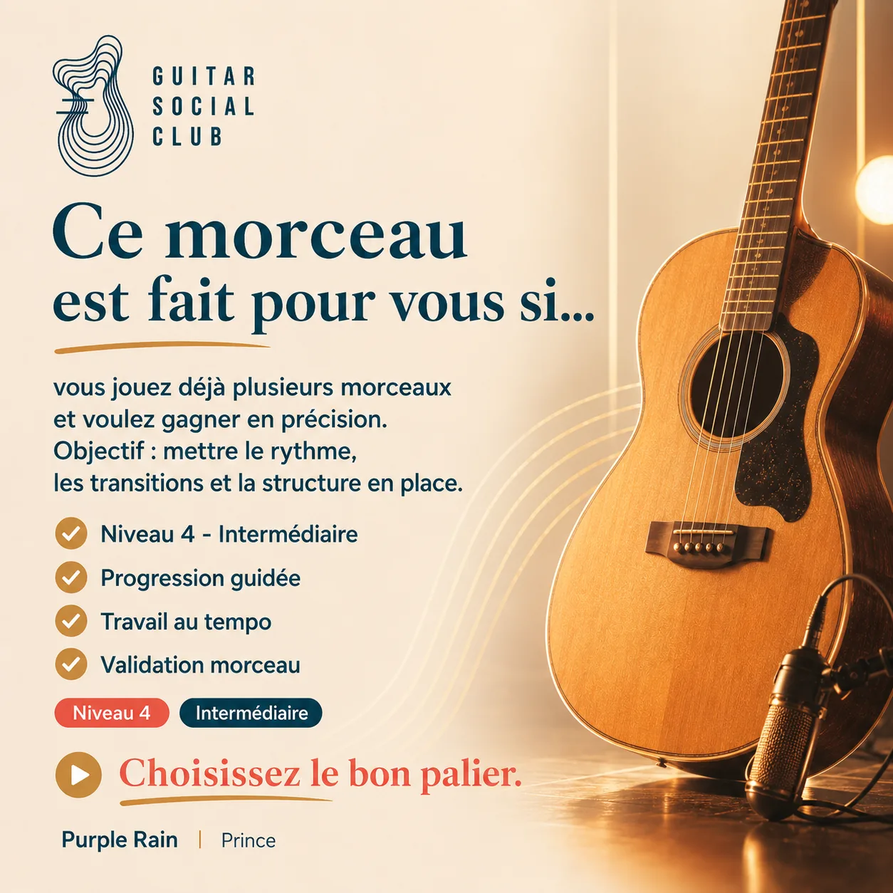 Diagnostic niveau et progression pour Purple Rain
