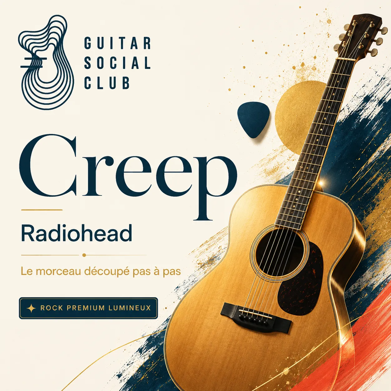 Couverture boutique lumineuse du morceau Creep - Radiohead pour Guitar Social Club