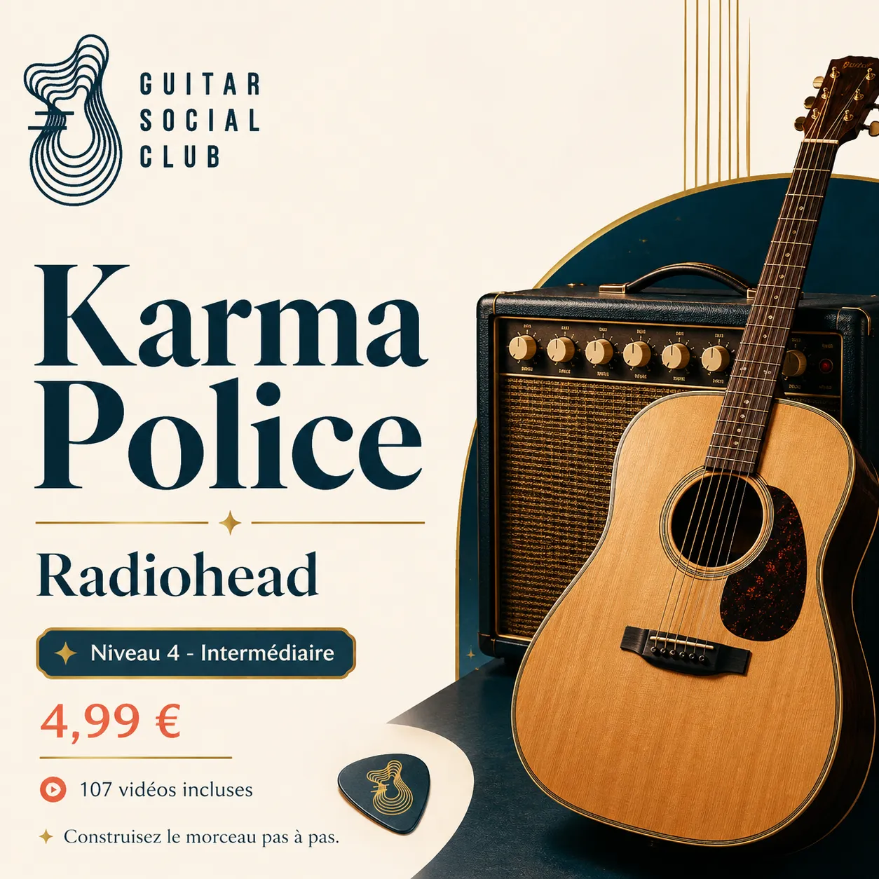 Couverture boutique lumineuse du morceau Karma Police - Radiohead pour Guitar Social Club