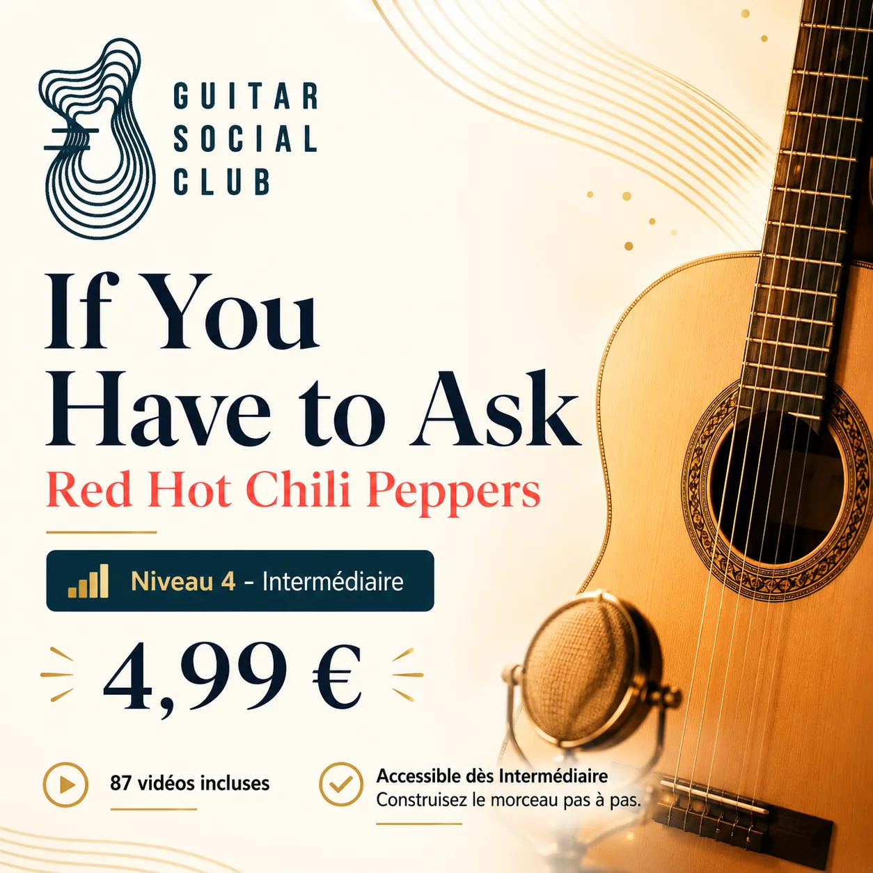 Couverture boutique lumineuse du morceau If You Have to Ask - Red Hot Chili Peppers pour Guitar Social Club