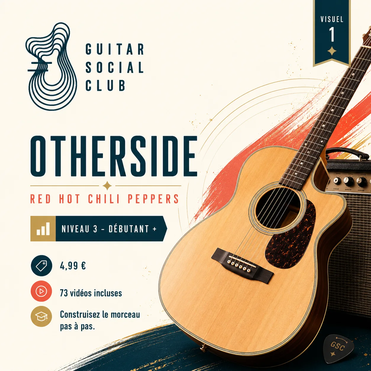 Couverture boutique lumineuse du morceau Otherside - Red Hot Chili Peppers pour Guitar Social Club