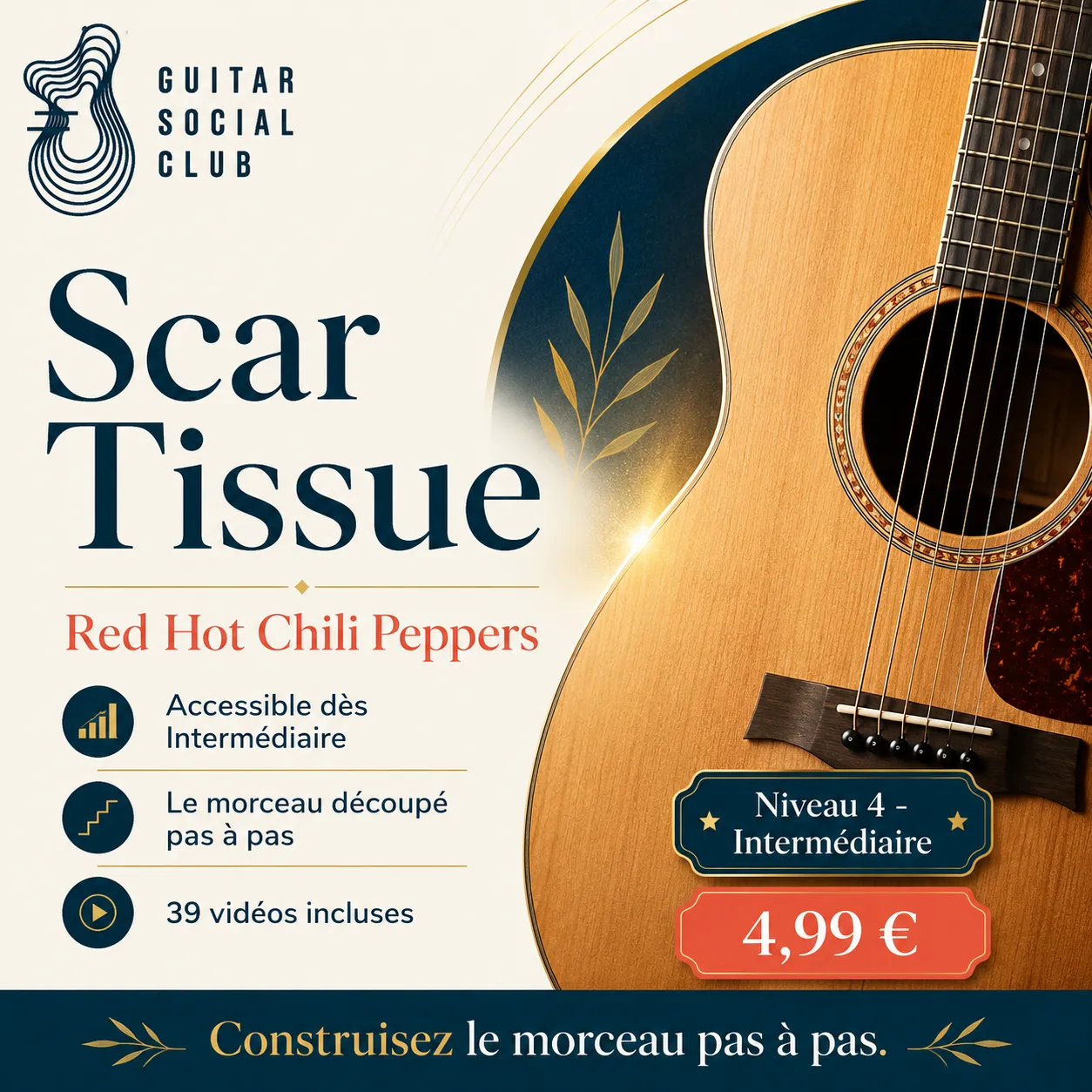 Couverture boutique lumineuse du morceau Scar Tissue - Red Hot Chili Peppers pour Guitar Social Club
