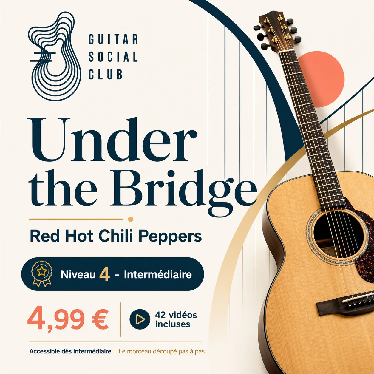 Couverture boutique lumineuse du morceau Under the Bridge - Red Hot Chili Peppers pour Guitar Social Club