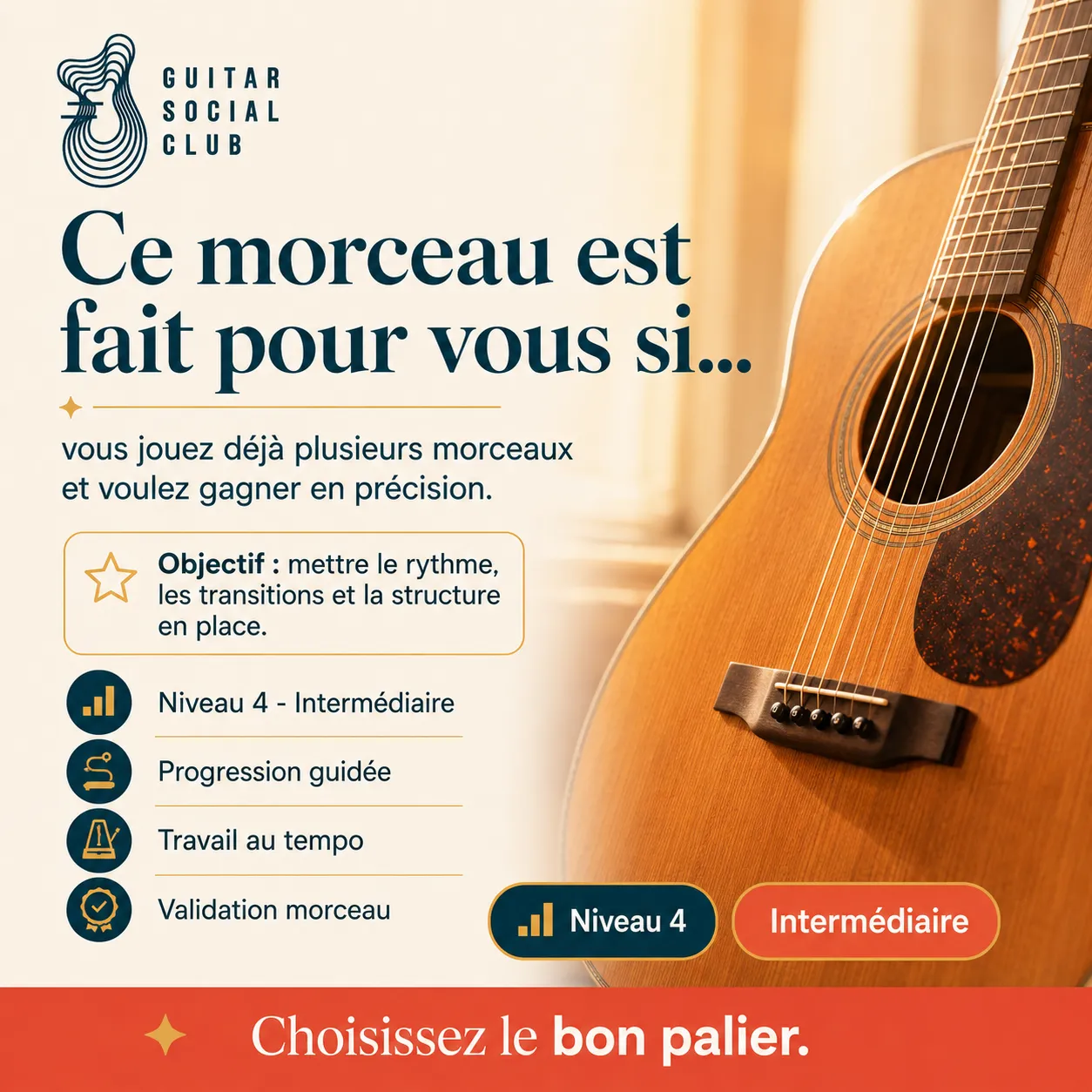 Diagnostic niveau et progression pour Mrs. Robinson (capo 2)