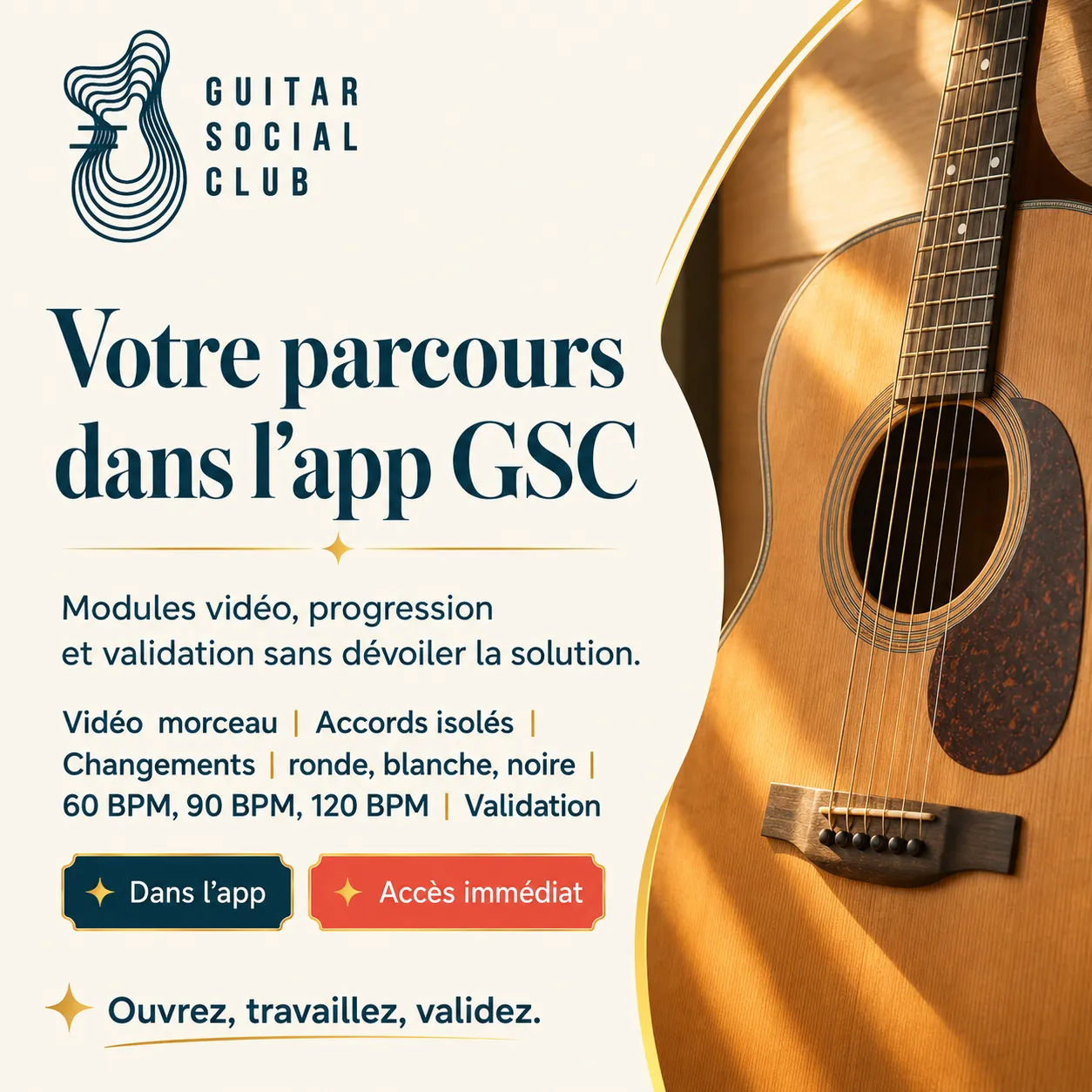 Mockup app Guitar Social Club du parcours Englishman in New York