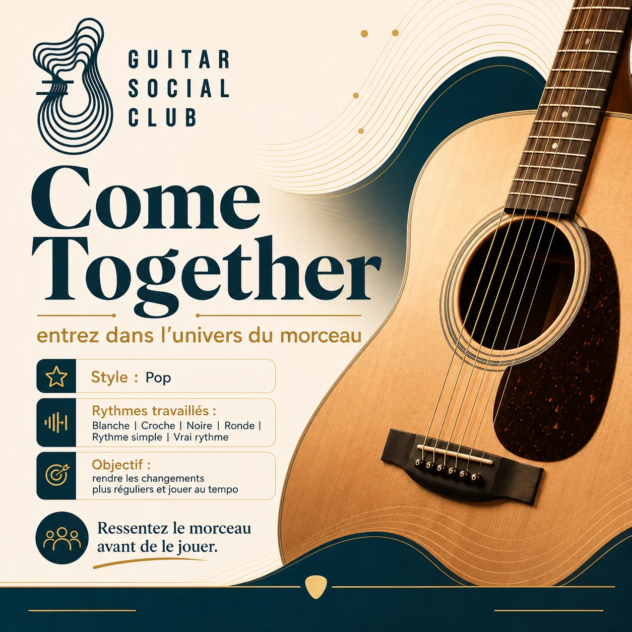 Ambiance pop rock premium graphique pour Come Together sans pochette ni artiste