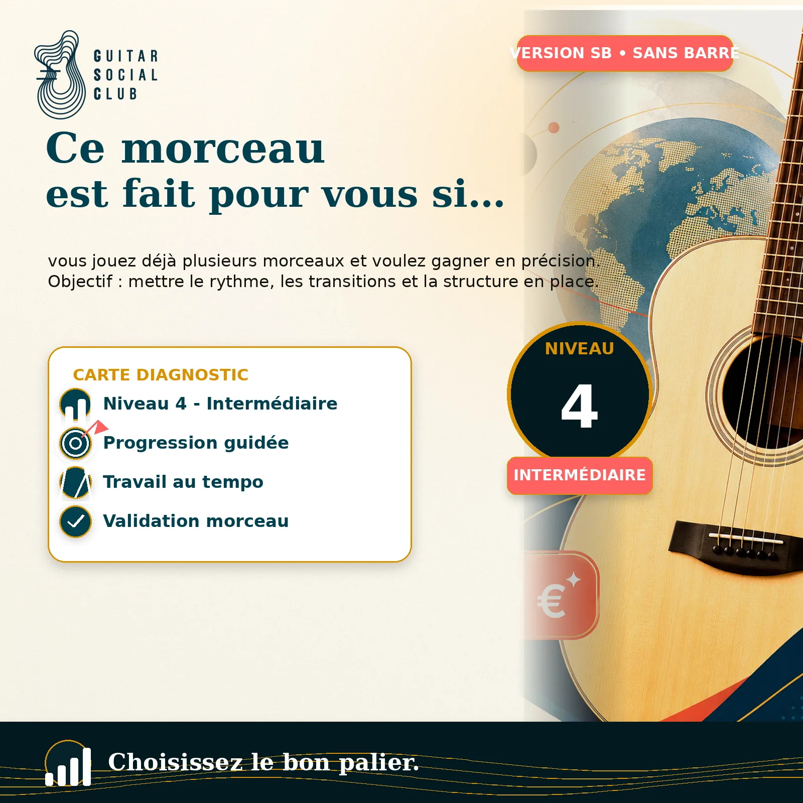 Diagnostic niveau et progression pour Hey Jude