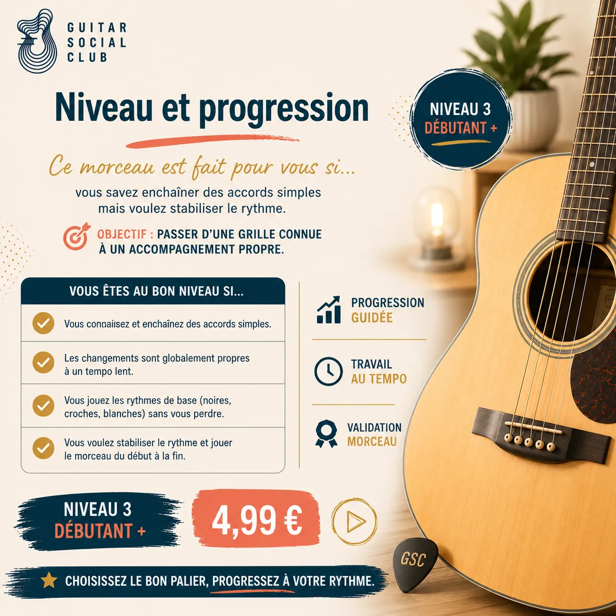 Diagnostic niveau et progression pour Twist and Shout