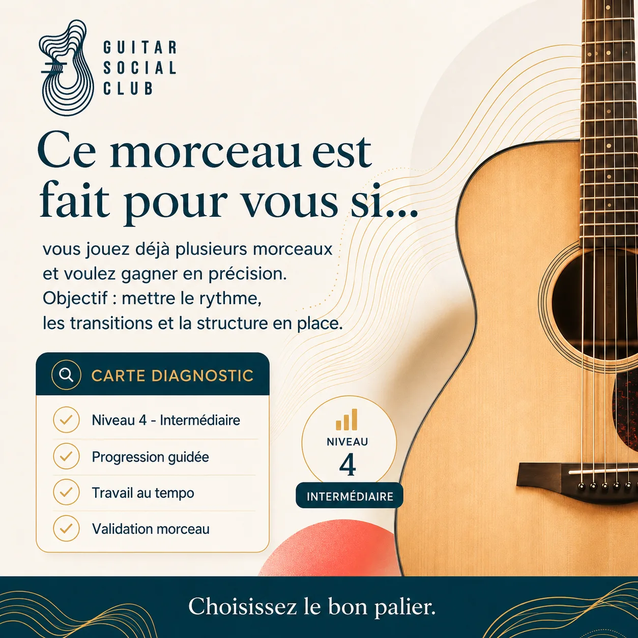 Diagnostic niveau et progression pour While My Guitar Gently Weeps