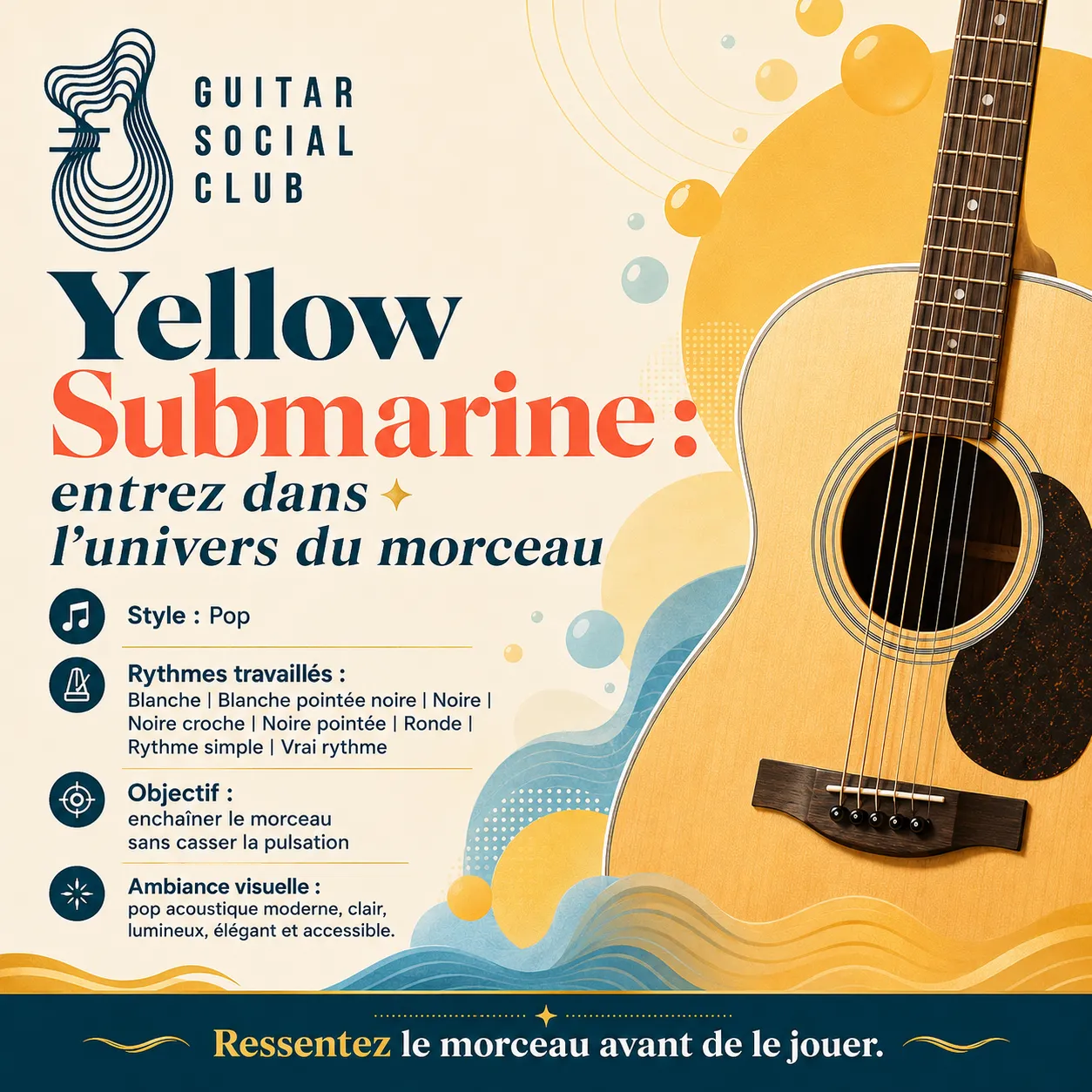 Mockup app Guitar Social Club du parcours Yellow Submarine