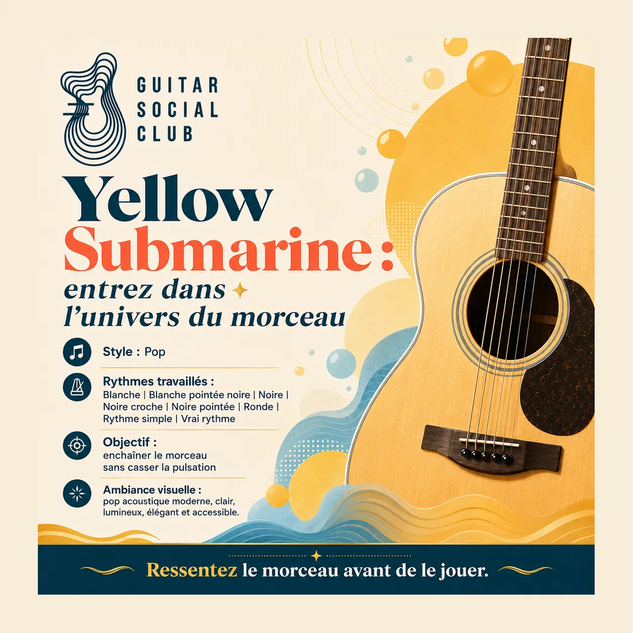 Ambiance pop lumineuse et ludique pour Yellow Submarine sans pochette ni artiste