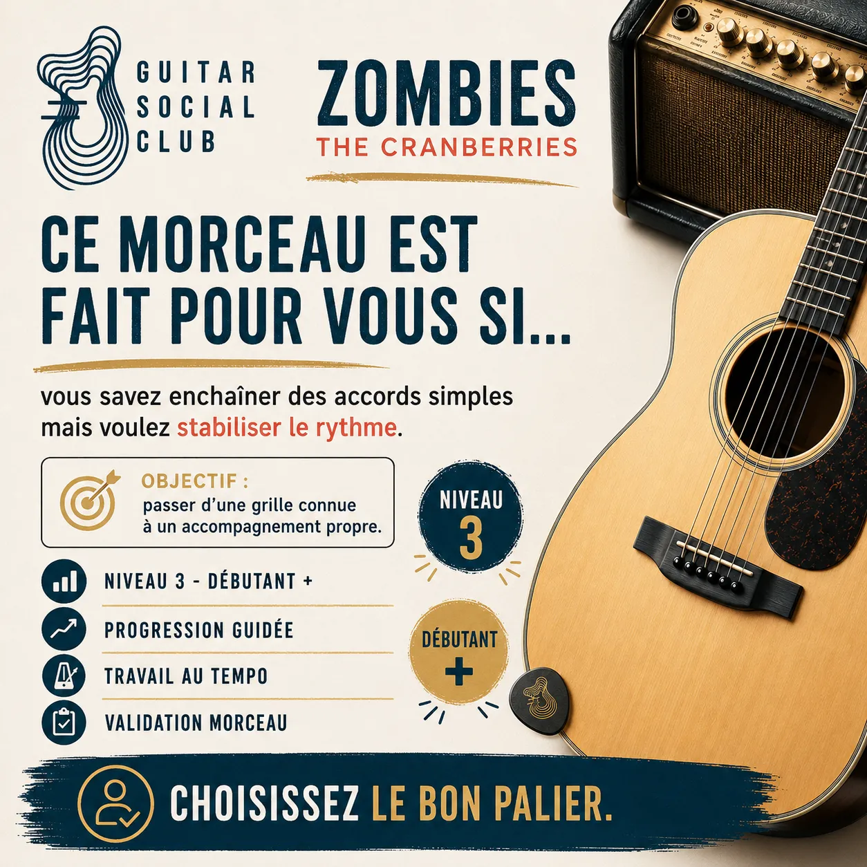 Avant après pédagogique pour transformer la grille en morceau sur Zombie