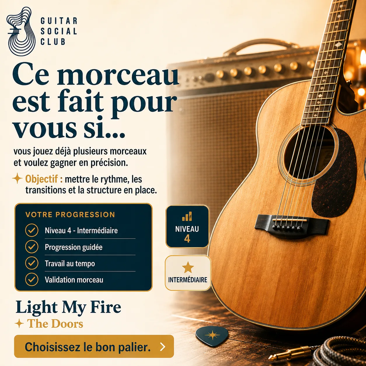 Diagnostic niveau et progression pour Light My Fire