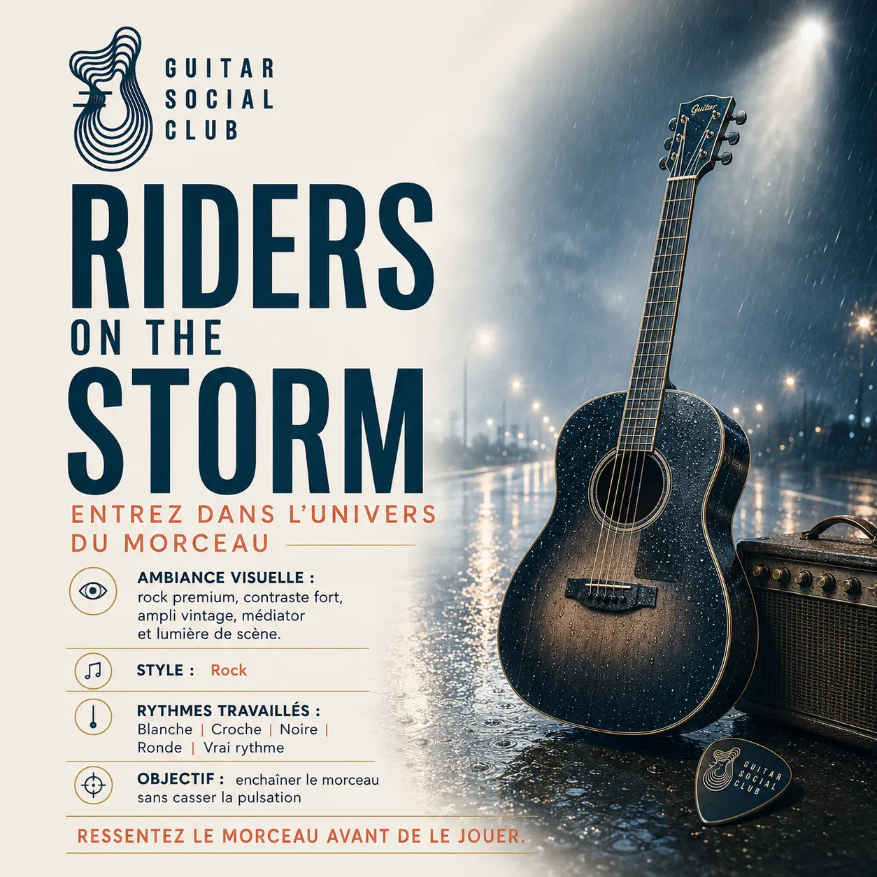 Mockup app Guitar Social Club du parcours Riders on the Storm