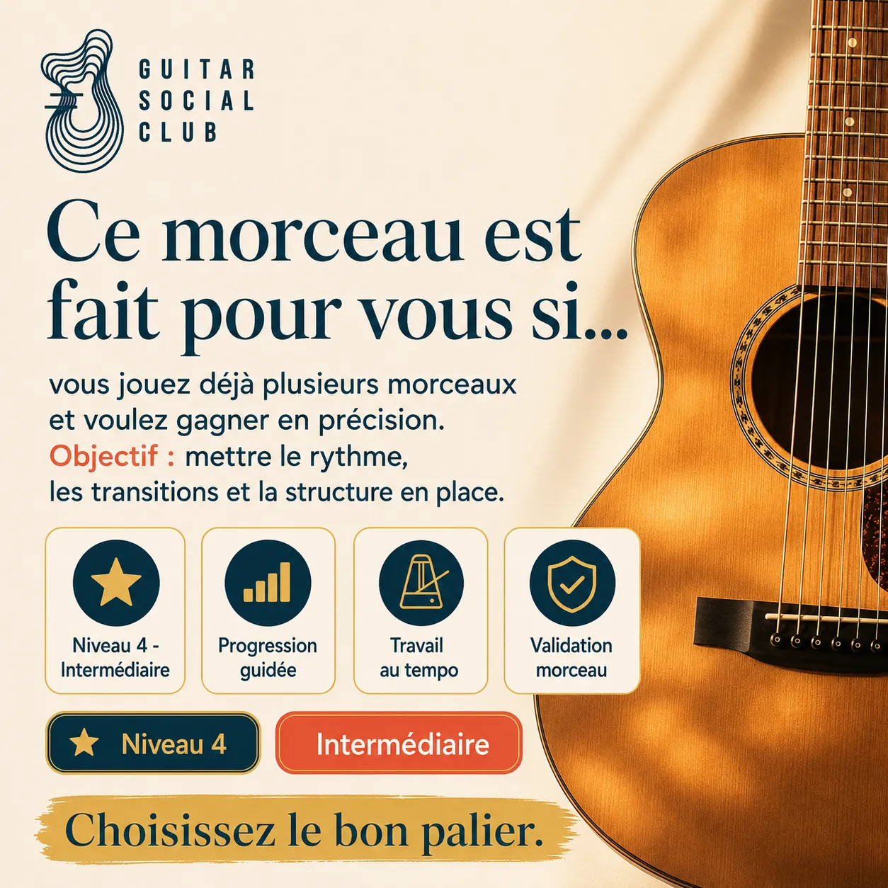 Diagnostic niveau et progression pour Every Breath You Take