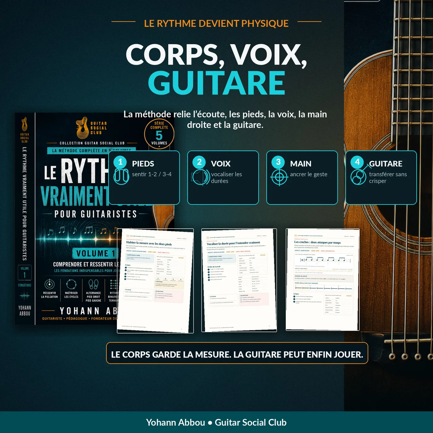 Approche corps voix guitare pour ressentir le rythme avant de complexifier les accompagnements