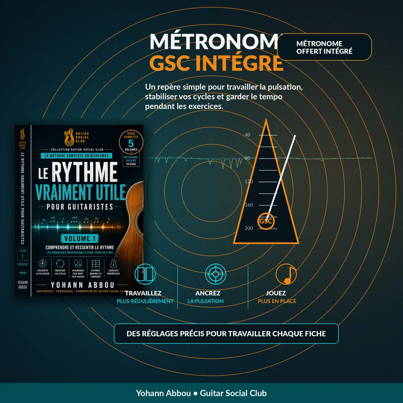 Présentation du métronome GSC intégré pour travailler la pulsation, les subdivisions et la stabilité rythmique