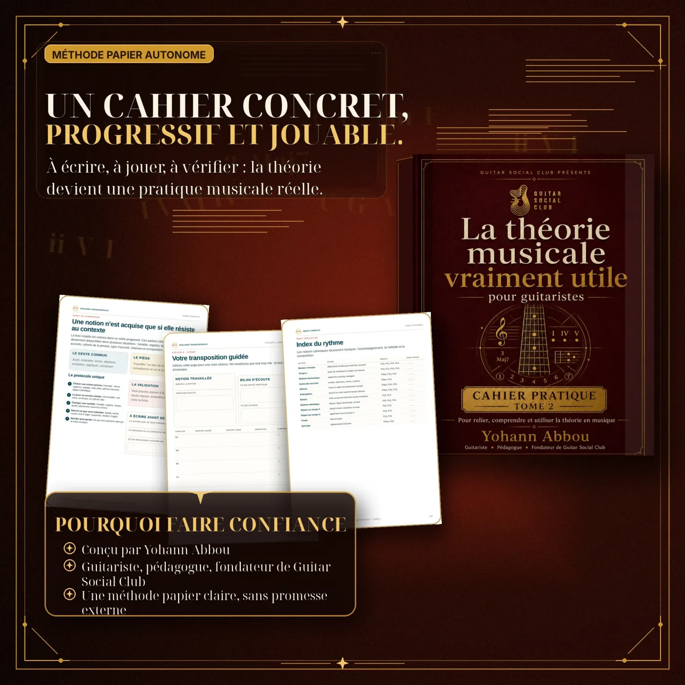 La théorie musicale vraiment utile Tome 2 - cahier concret et méthode papier autonome pour guitaristes