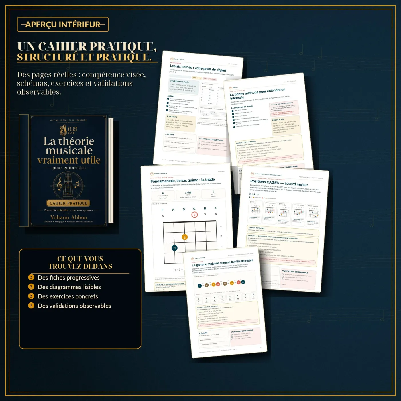 La théorie musicale vraiment utile Tome 1 - aperçu intérieur du cahier pratique structuré et progressif