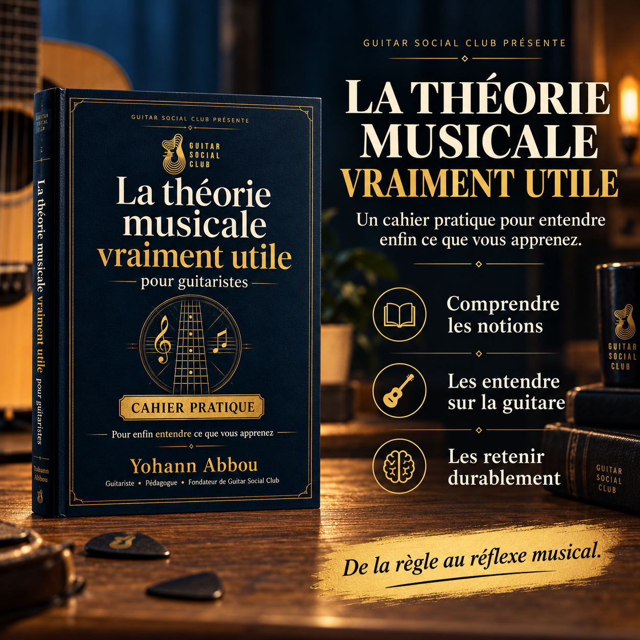 Présentation du Tome 1 de La théorie musicale vraiment utile avec une progression concrète pour guitaristes
