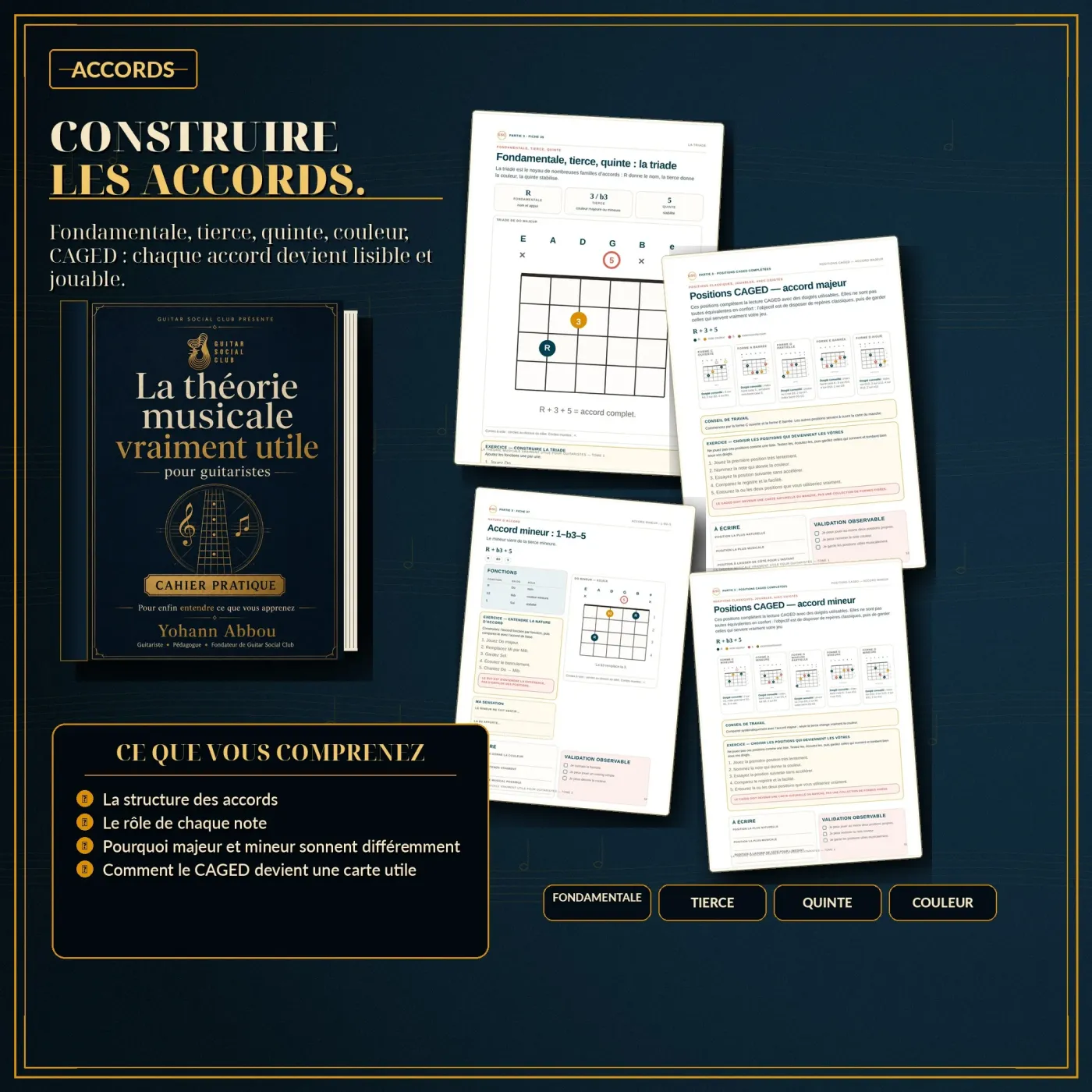 La théorie musicale vraiment utile Tome 1 - construire les accords, triades, CAGED et couleurs harmoniques