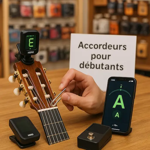 Accordeur à pince pour guitare débutant