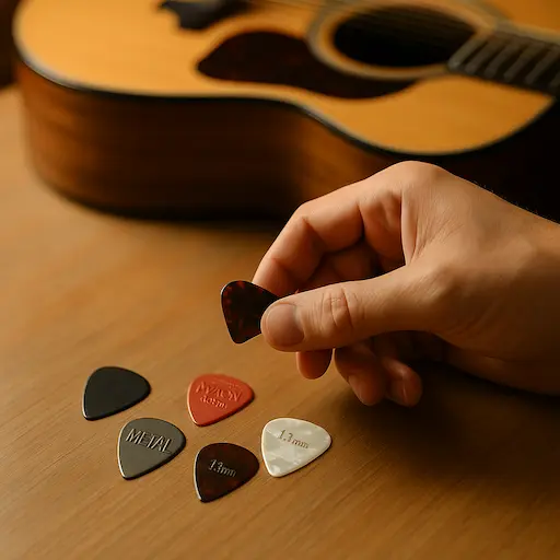 Comment choisir un médiator pour guitare débutant Guitar Social Club