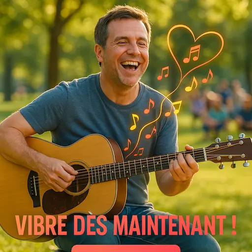 Guitariste débutant jouant une chanson émouvante