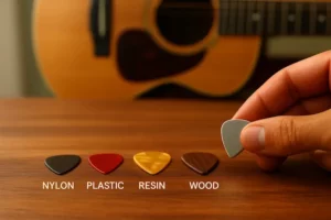 Différentes épaisseurs de médiators pour débutants Guitar Social Club